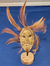 Load image into Gallery viewer, Soapstone Carved Feather Mask Statue
